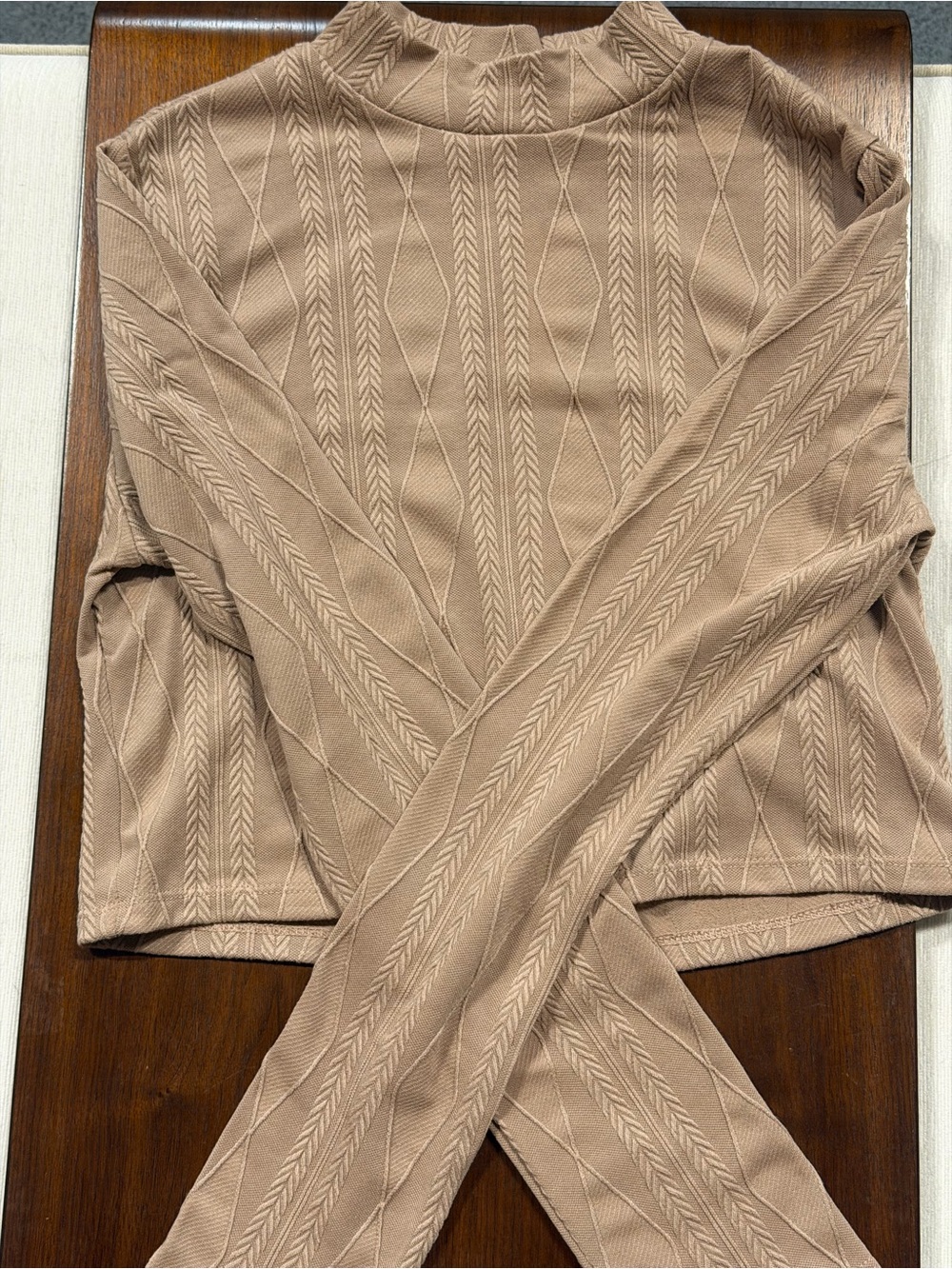 NWT Hunter & Brown Beige Cable Knit Crop Top & Wide Leg Pants Matching Set L - Picture 4 of 7